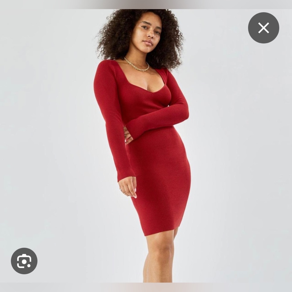 Aritzia Wilfred “Tuscany” red knit dress